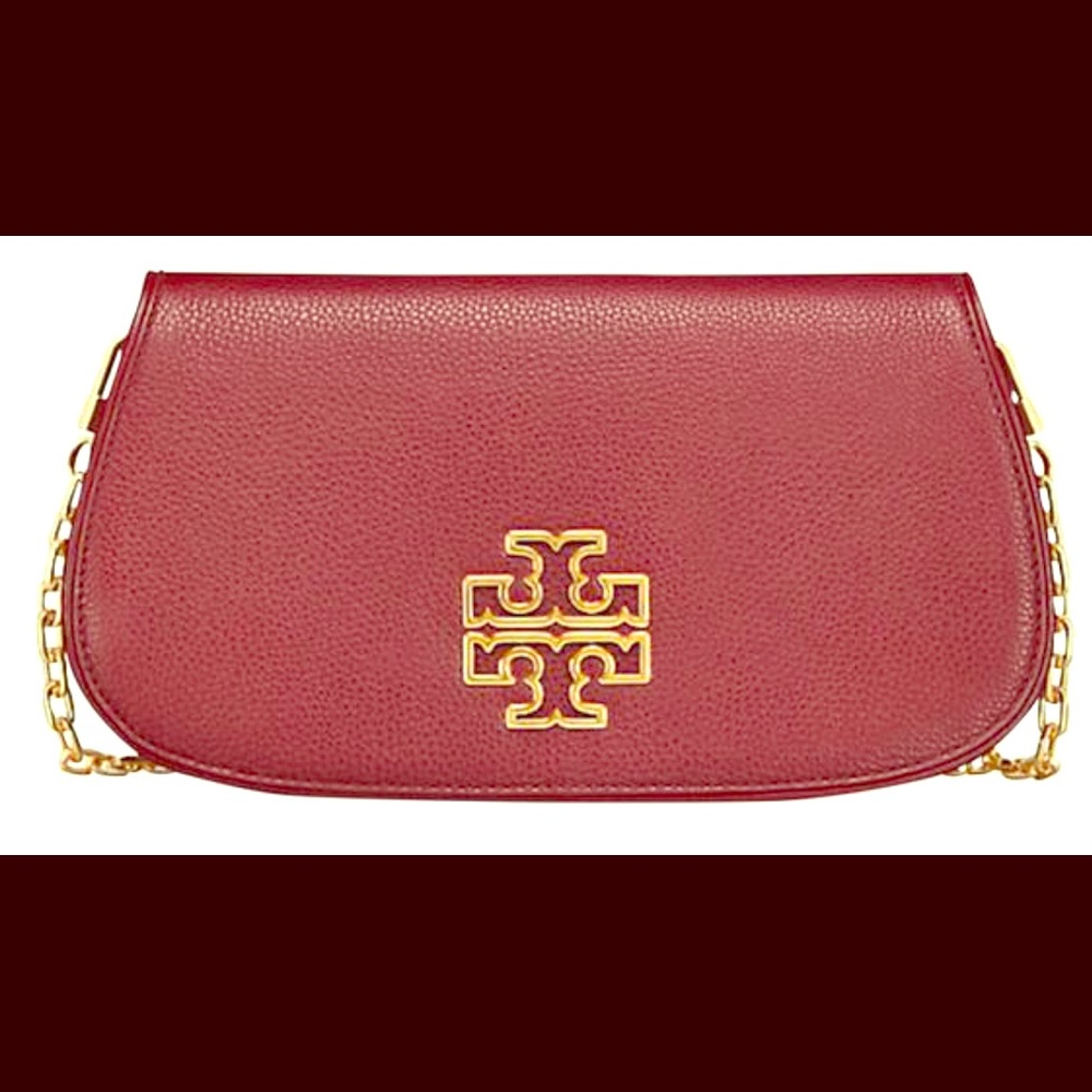 NWT Tory Burch Britten Clutch Red